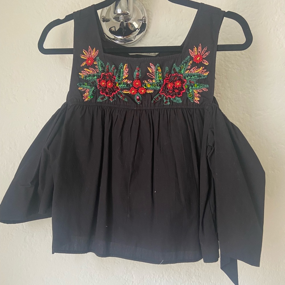Zara Beaded Off The Shoulder Top